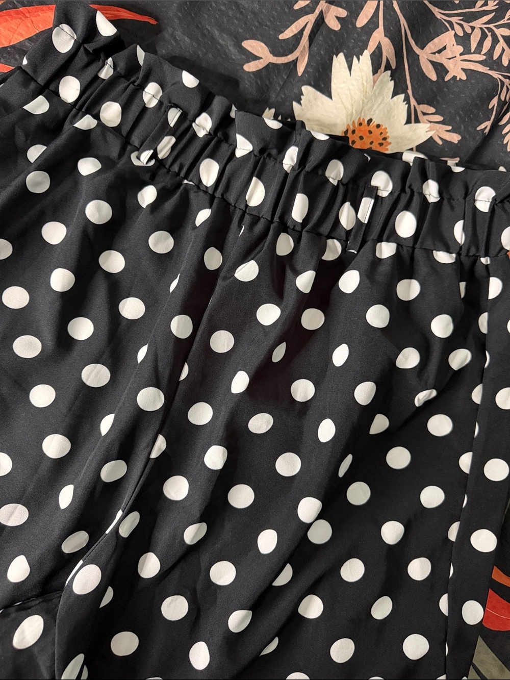 SHEIN Black and White Polka Dot Wide Leg Pants